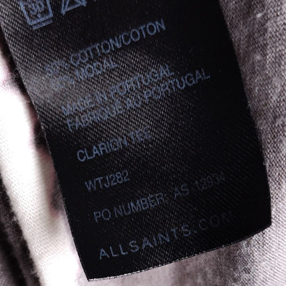 AllSaints Spitalfields Oversized Horse Graphic Tee M Cotton Modal Tie Dye Top - Picture 13 of 15